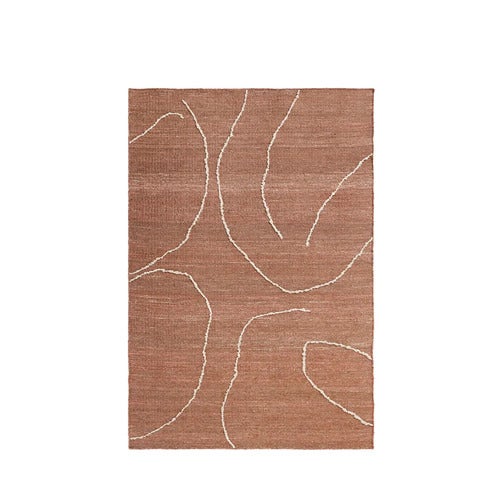 Handgewebter Teppich aus Jute Gesso Terracotta 140x200 cm