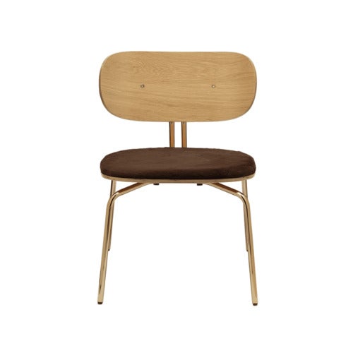 Curious Loungesessel Eiche/Messing Teddy Brown