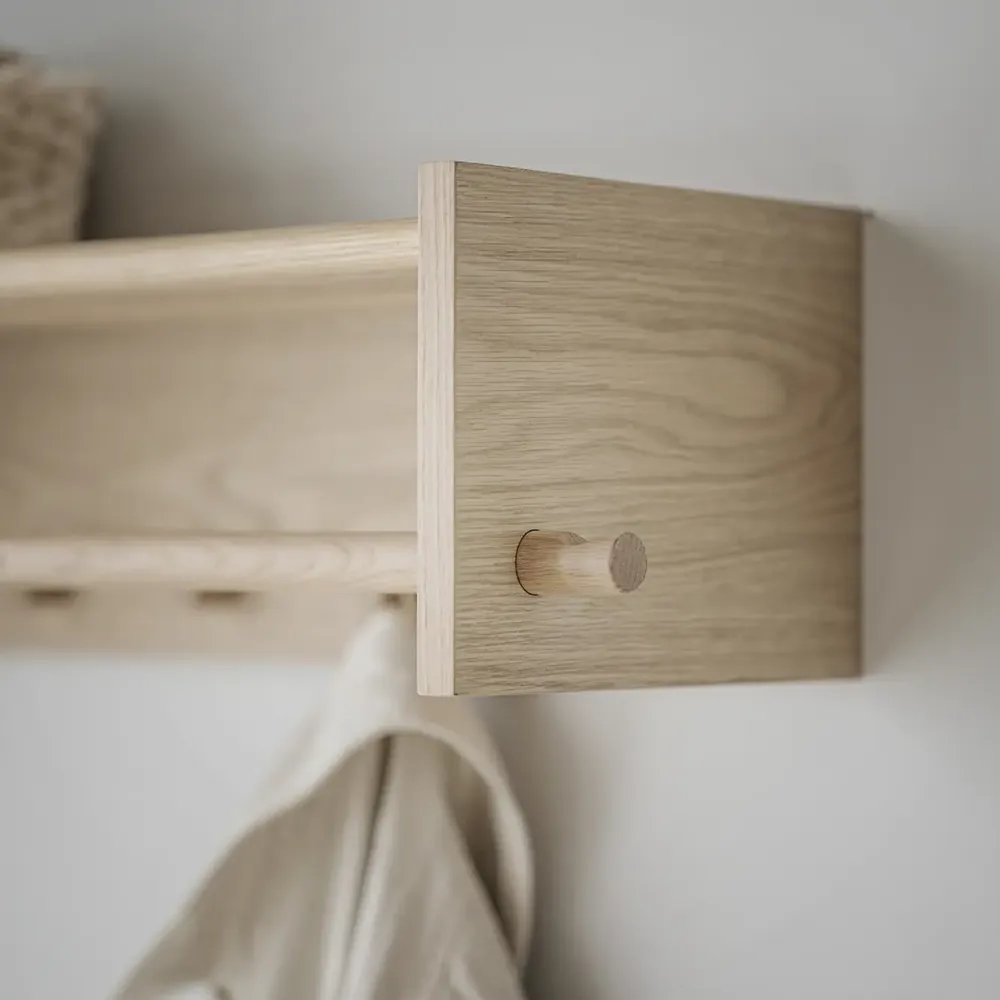 Hillmond Hutablage 80x28 cm weiß pigmentierte Eiche