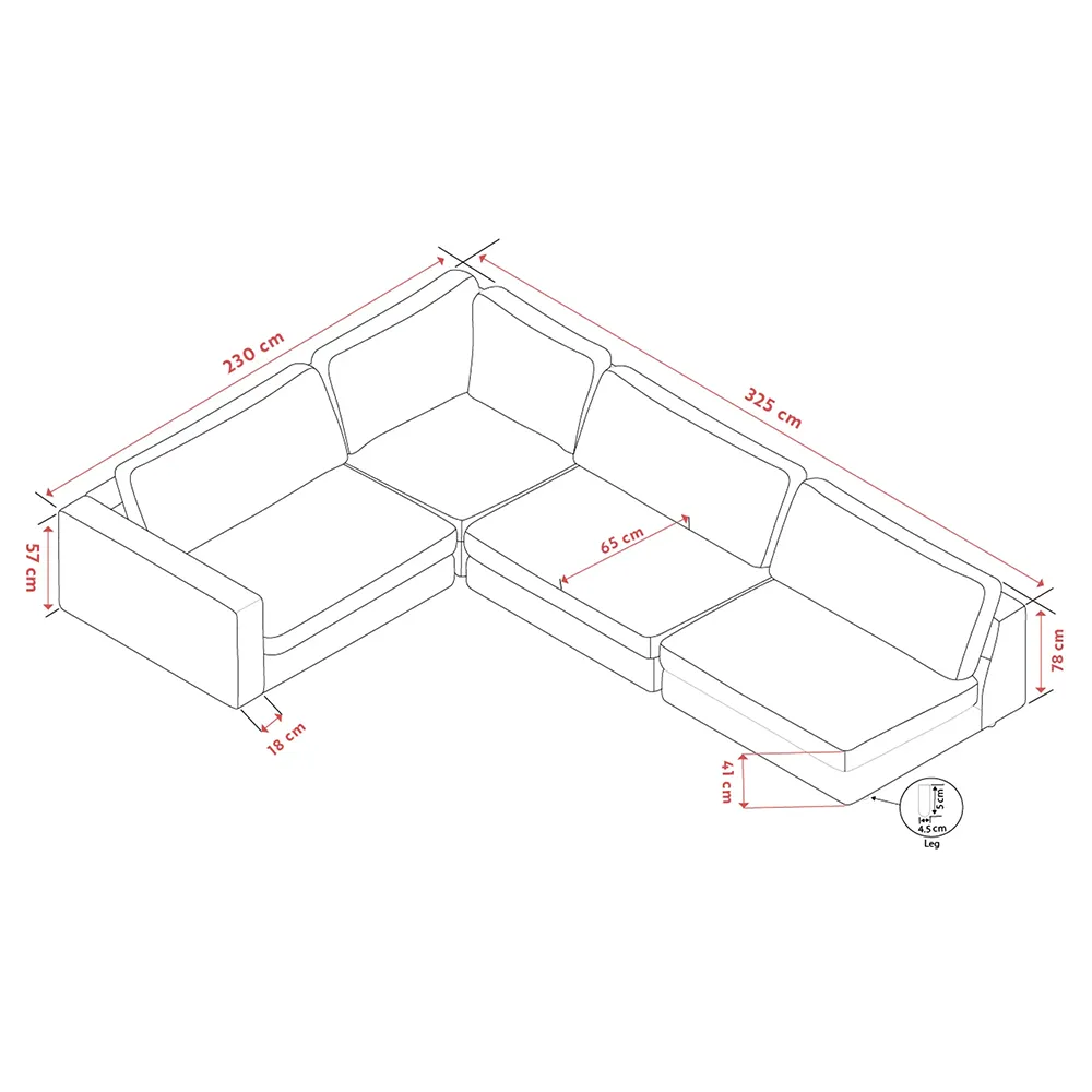Duncan Ecksofa 2+3-Sitzer offen rechts Stoff Robin hellgrau