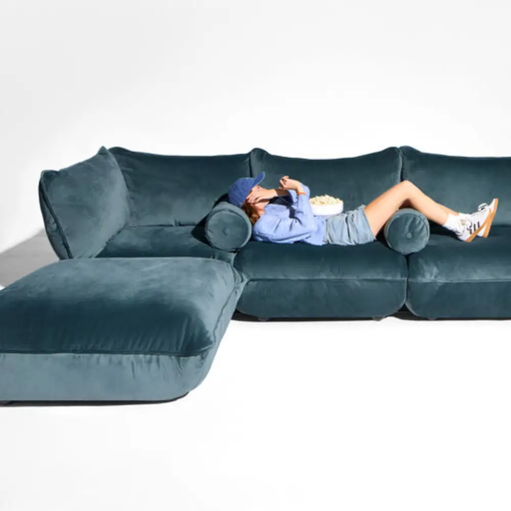 sumo fußbank velvet recycled petrol