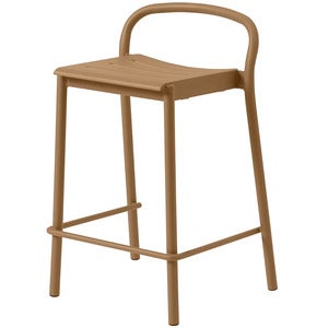 Linear Steel Niedriger Barhocker Burnt Orange