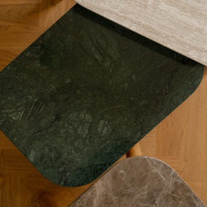 Paff Beistelltisch niedrig Eiche/Green Marble