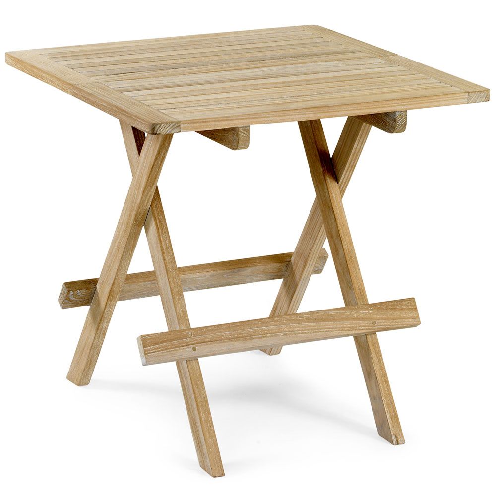 Opal Beistelltisch 50x50 cm whitepig. Teakholz