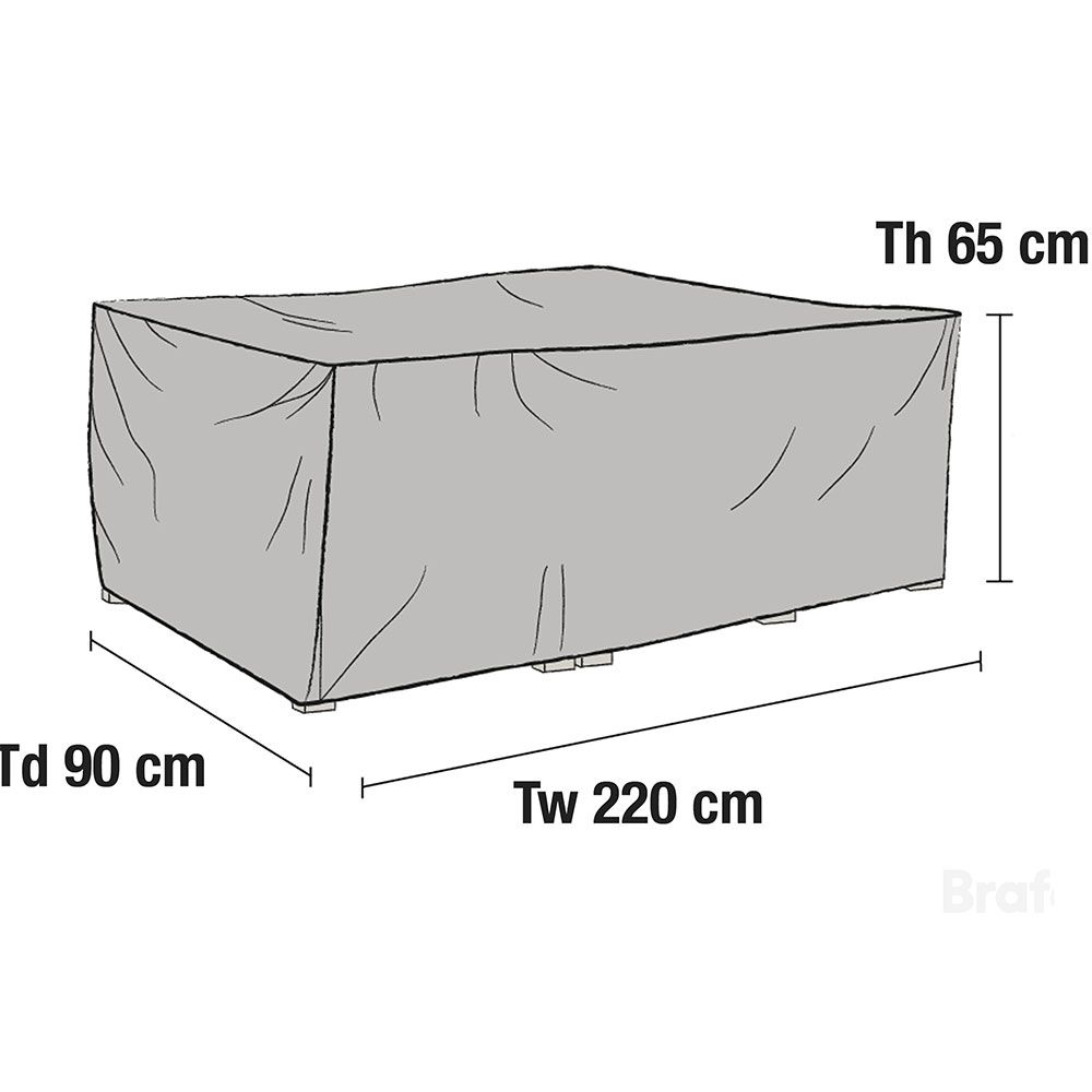 Möbeldecke 90 x 270 cm Höhe 65 cm grau 