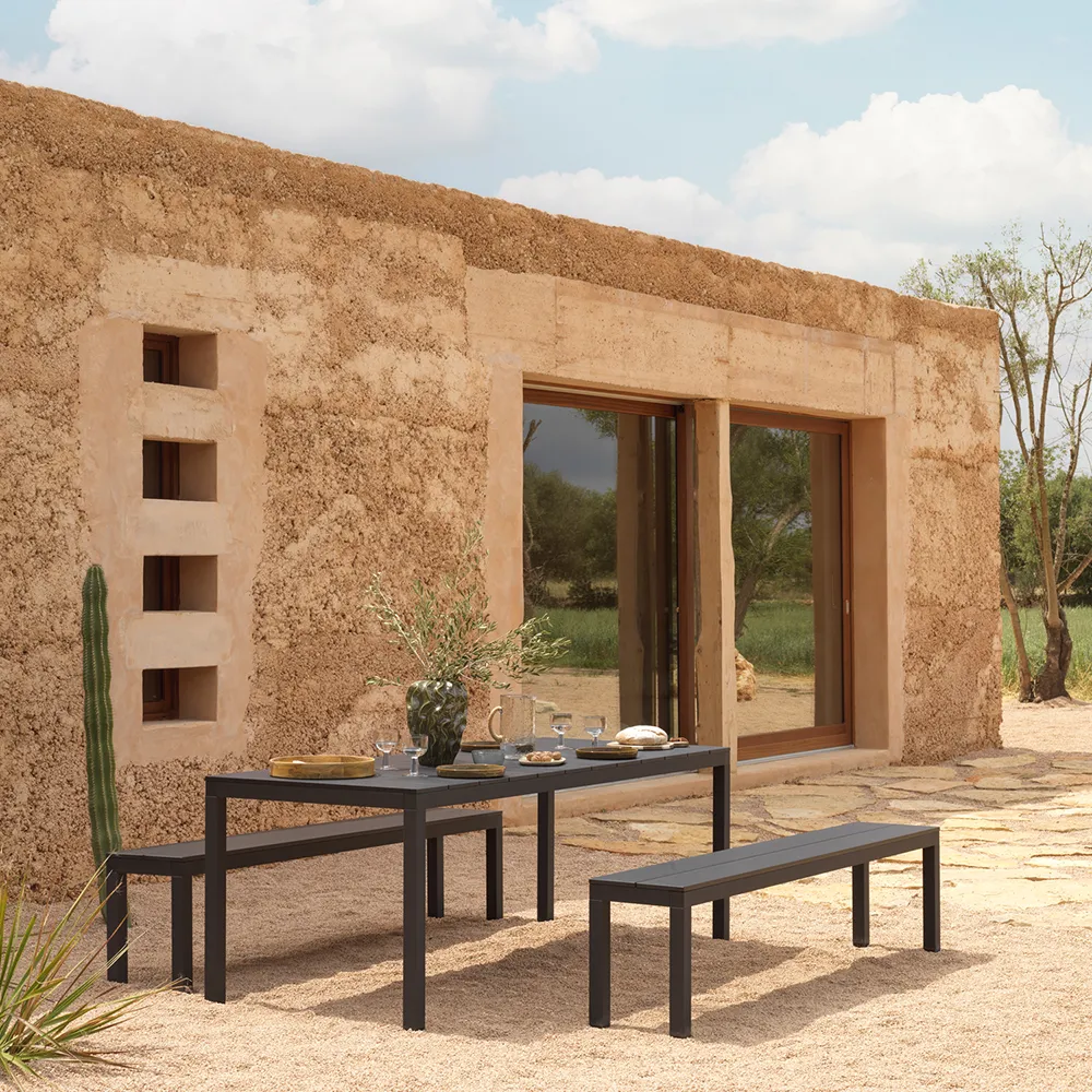 Rio Alu Esstisch 210/280x100 cm Anthracite