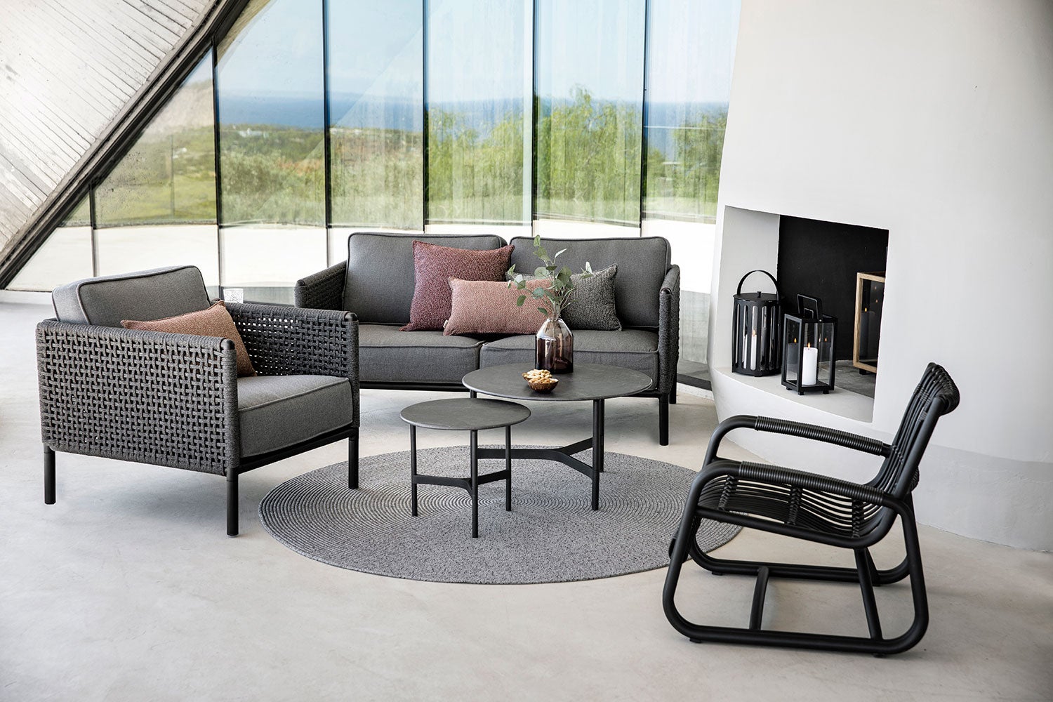 Encore 2 Sitzer Sofa Dunkelgrau/Lavagrau