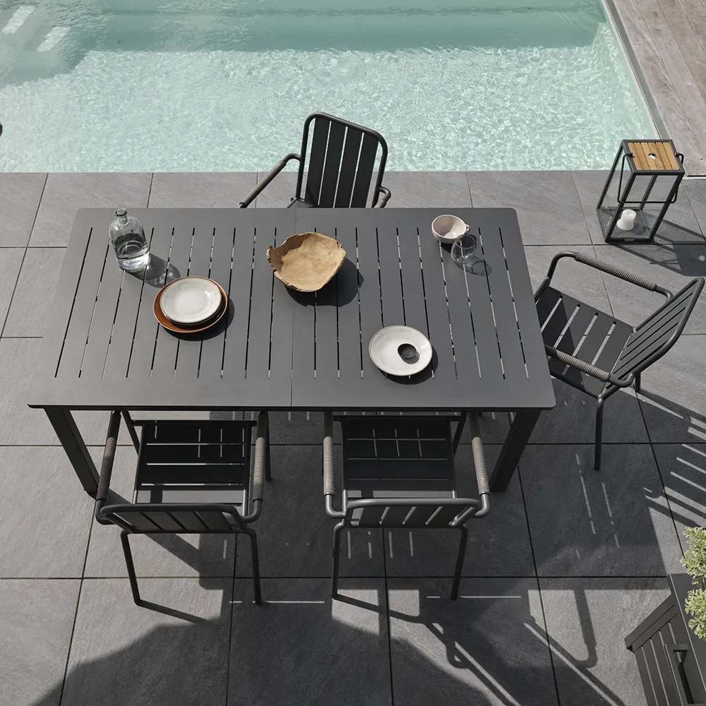 Lomma Esstisch 100x194-312 cm anthrazit