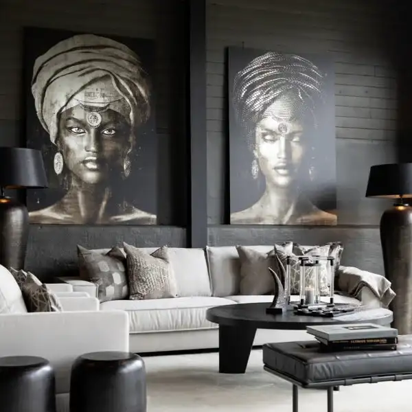 Wanddekoration Glamour girl sepia 2 120x180 cm