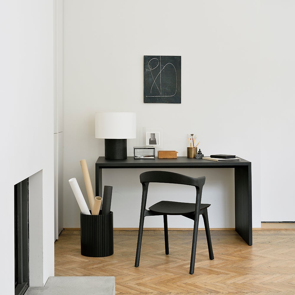 U Schreibtisch 70x140 cm Eiche schwarz