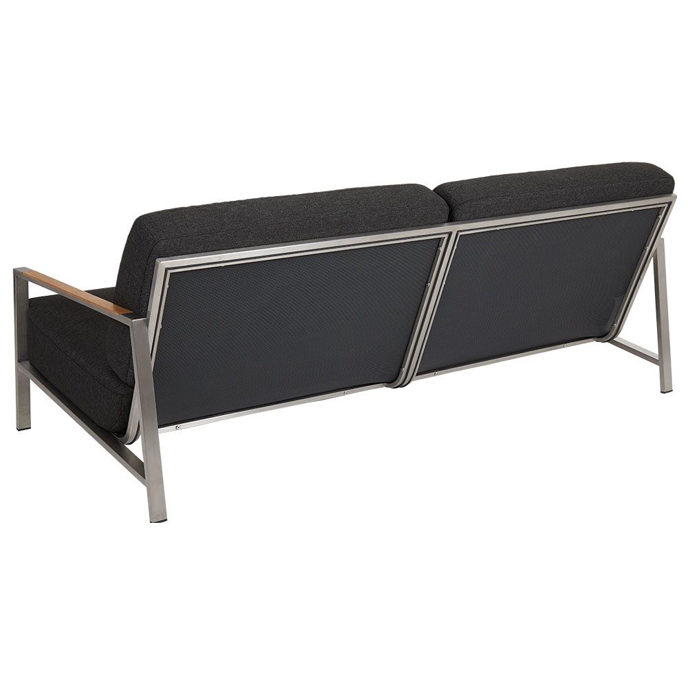 Naos 2,5-Sitzer Sofa Edelstahl/fast schwarz
