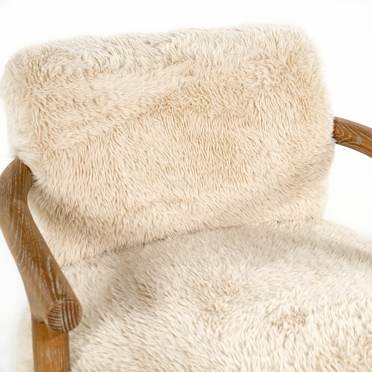 Sessel aus Eschenholz Glenn Cloud Fur Off White