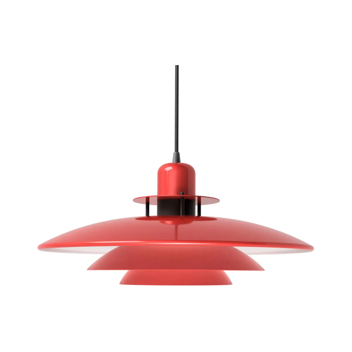 Primus I Pendelleuchte Ø43 cm Metall glänzend Rot/mattschwarz