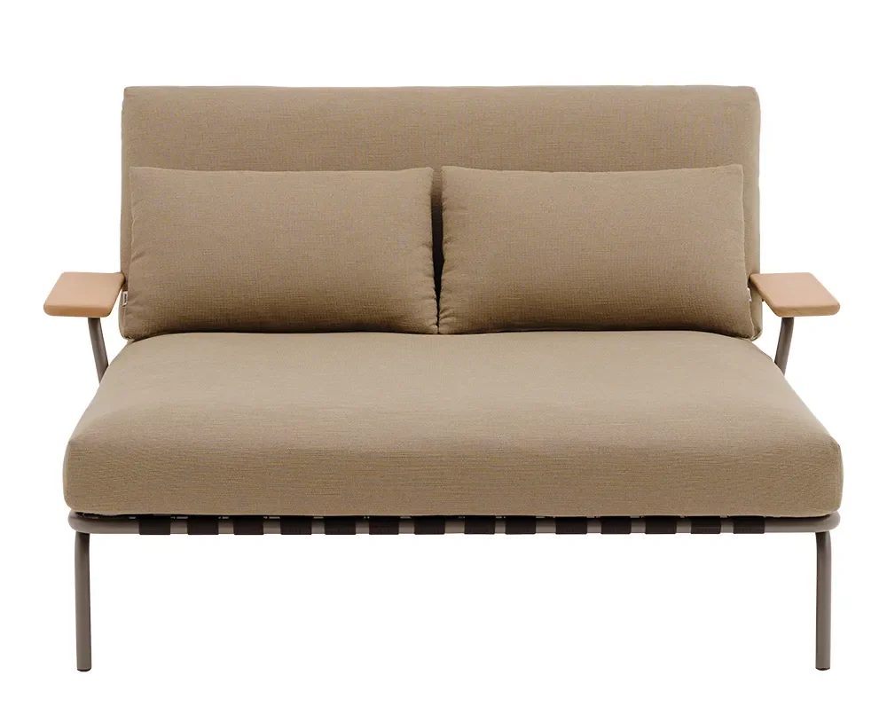 Loungebed Settle mit Armlehnen Taupe