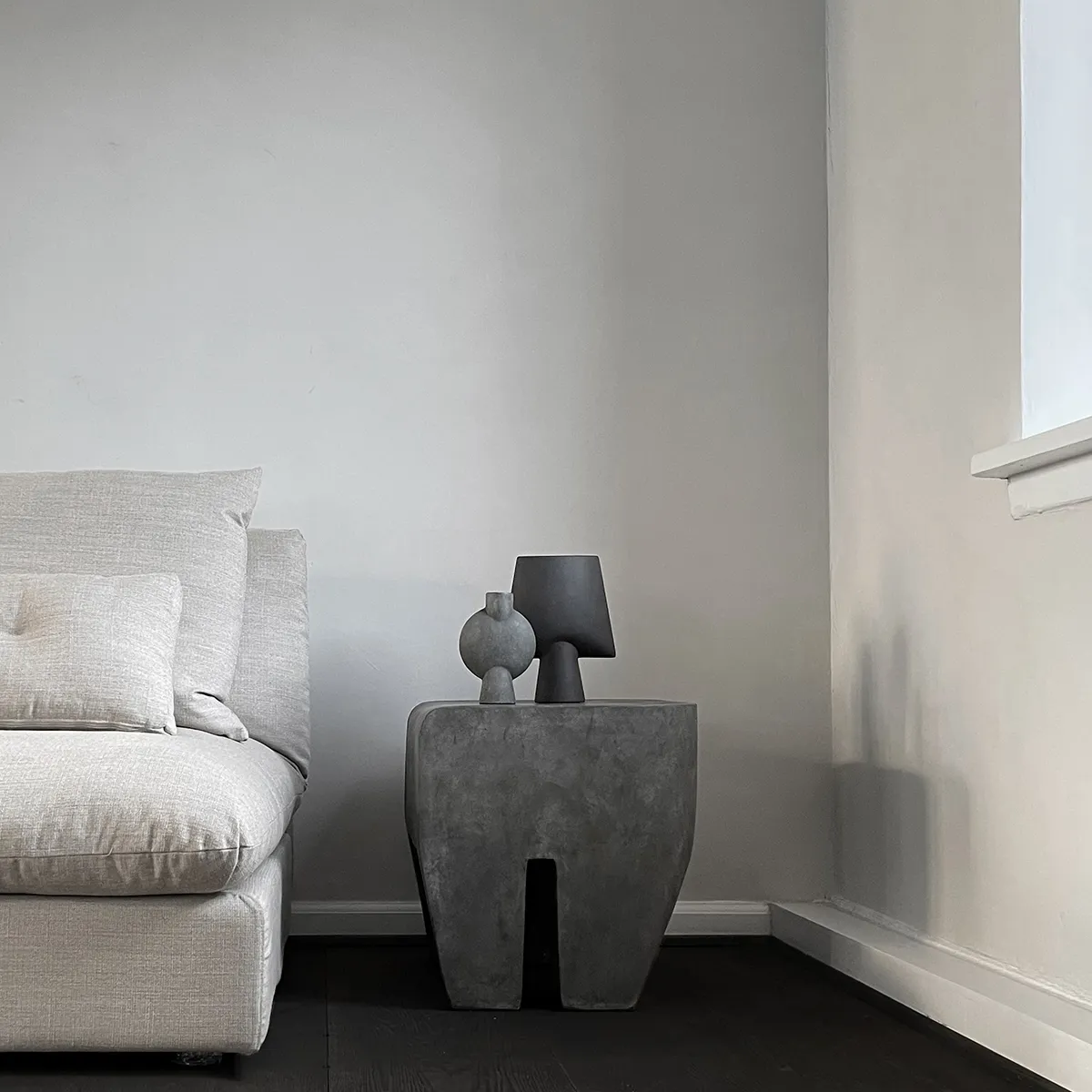 Handbemalte Vase Sphere Bubl Mini Dark Grey H19 cm
