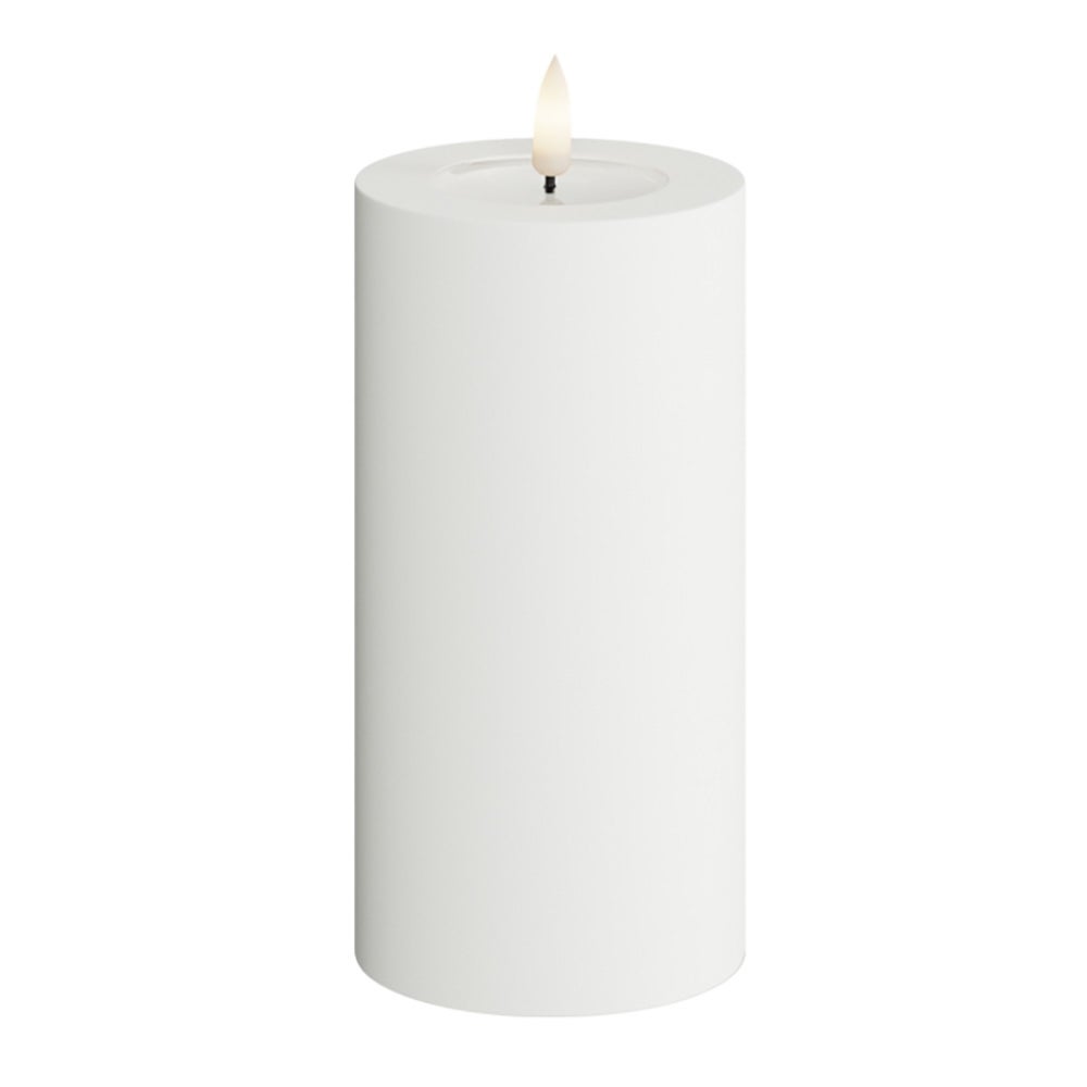 Deluxe Homeart, LED-Blockleuchte Ø7,5x15 cm weiß