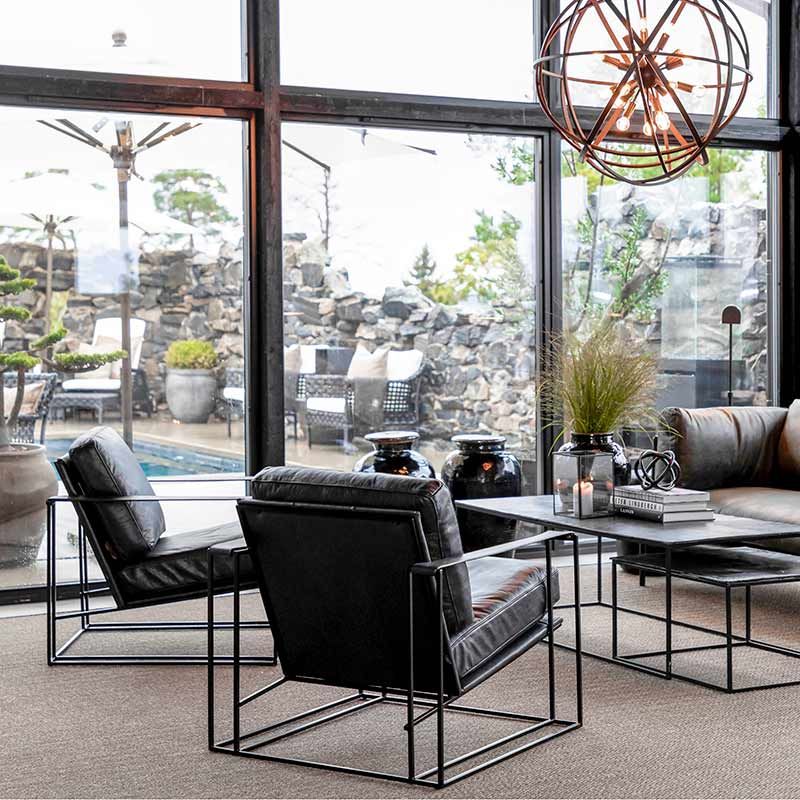 Bellagio Sessel Leder/Metall