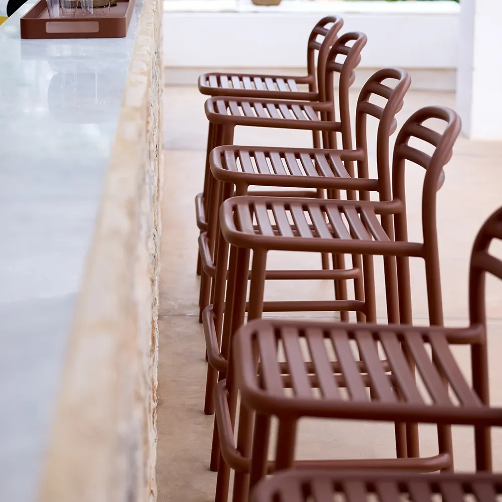 Bliss barstuhl, stapelbar Desert red, aluminium