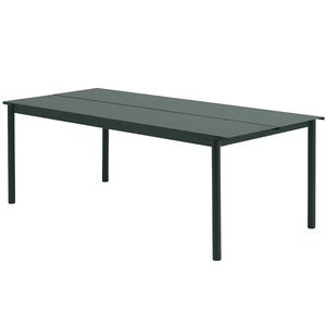 Linear Steel Esstisch 220x90 cm Dark Green