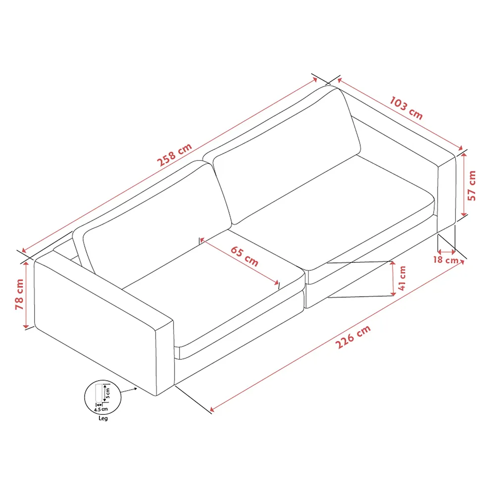 Duncan Sofa 3-Sitzer Stoff Robin hellgrau
