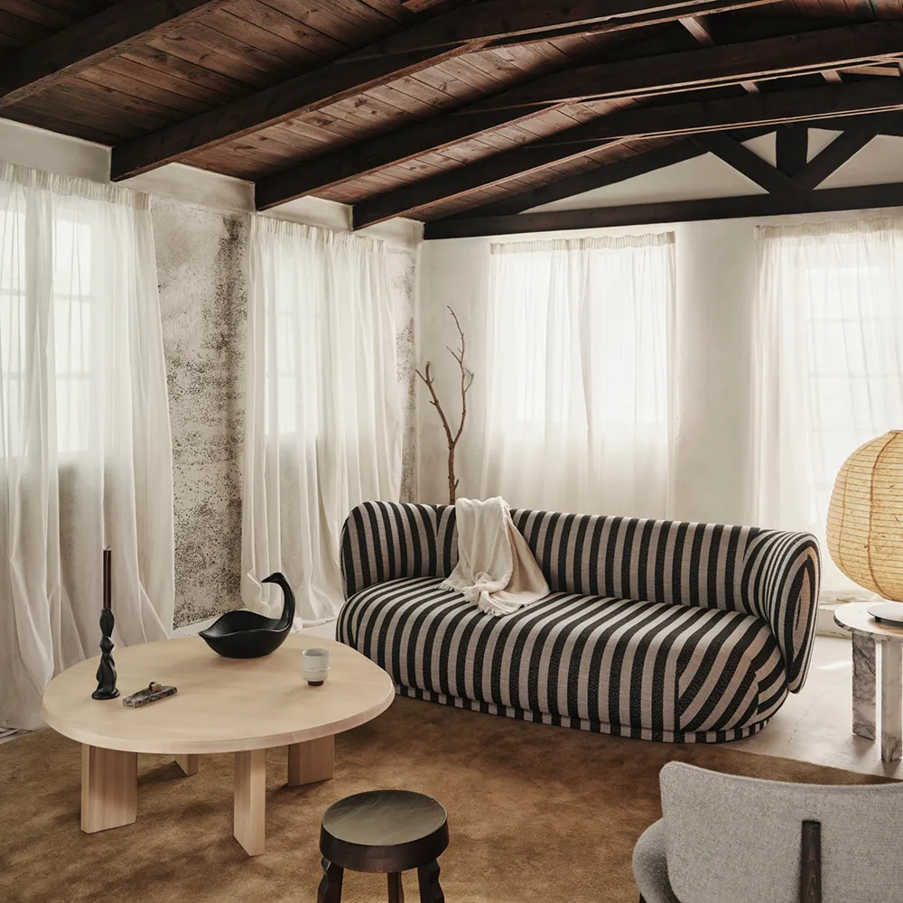 Rico 3-sitzer sofa Louisiana - Sand/Black