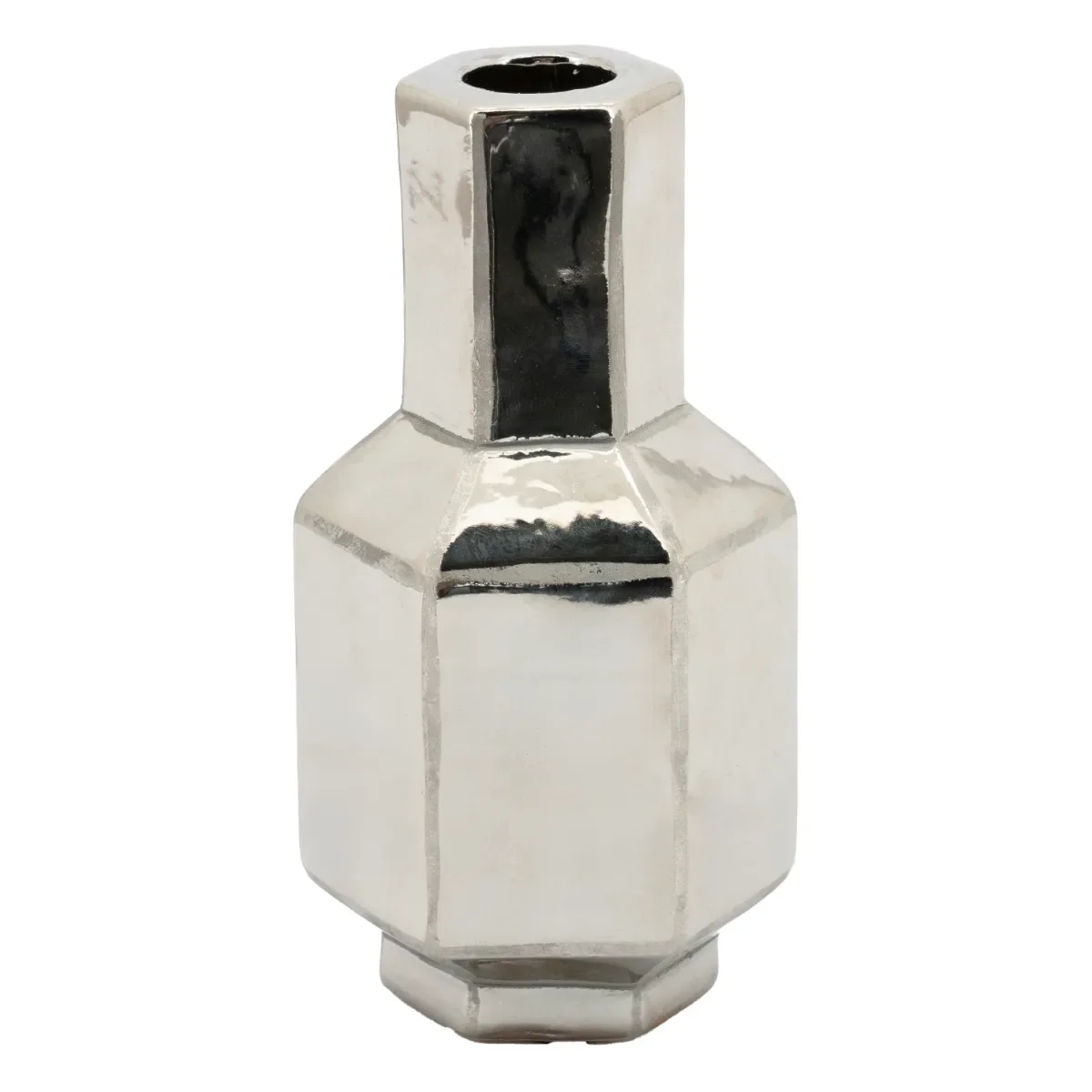 Axis small Kerzenständer 7,8x7x15 cm Steingut chrome