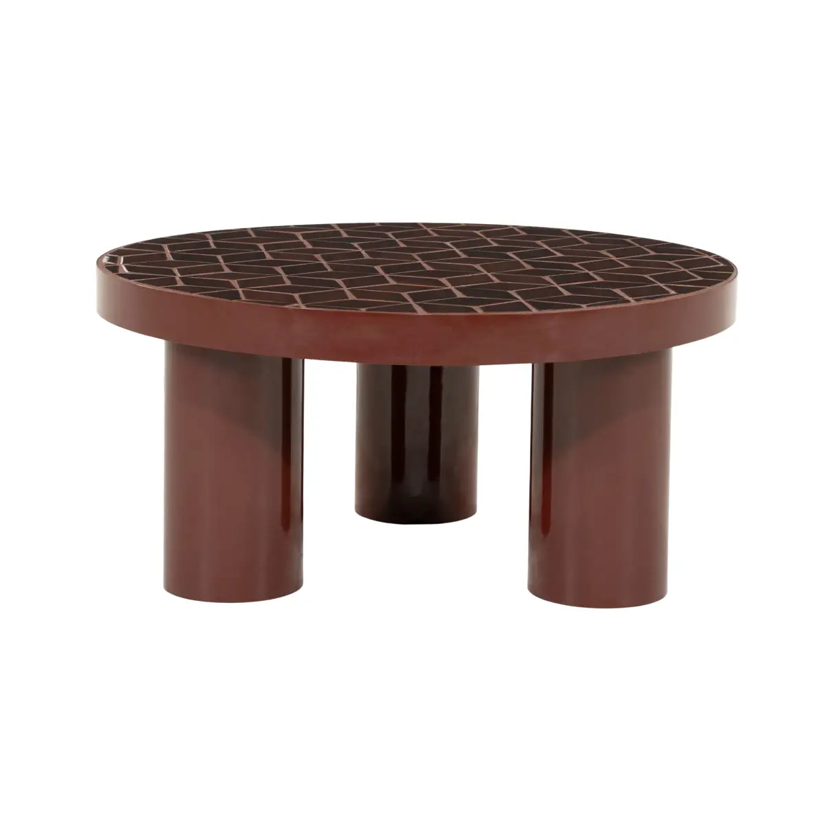 Couchtisch Patterna mit Mosaikplatte, rot
