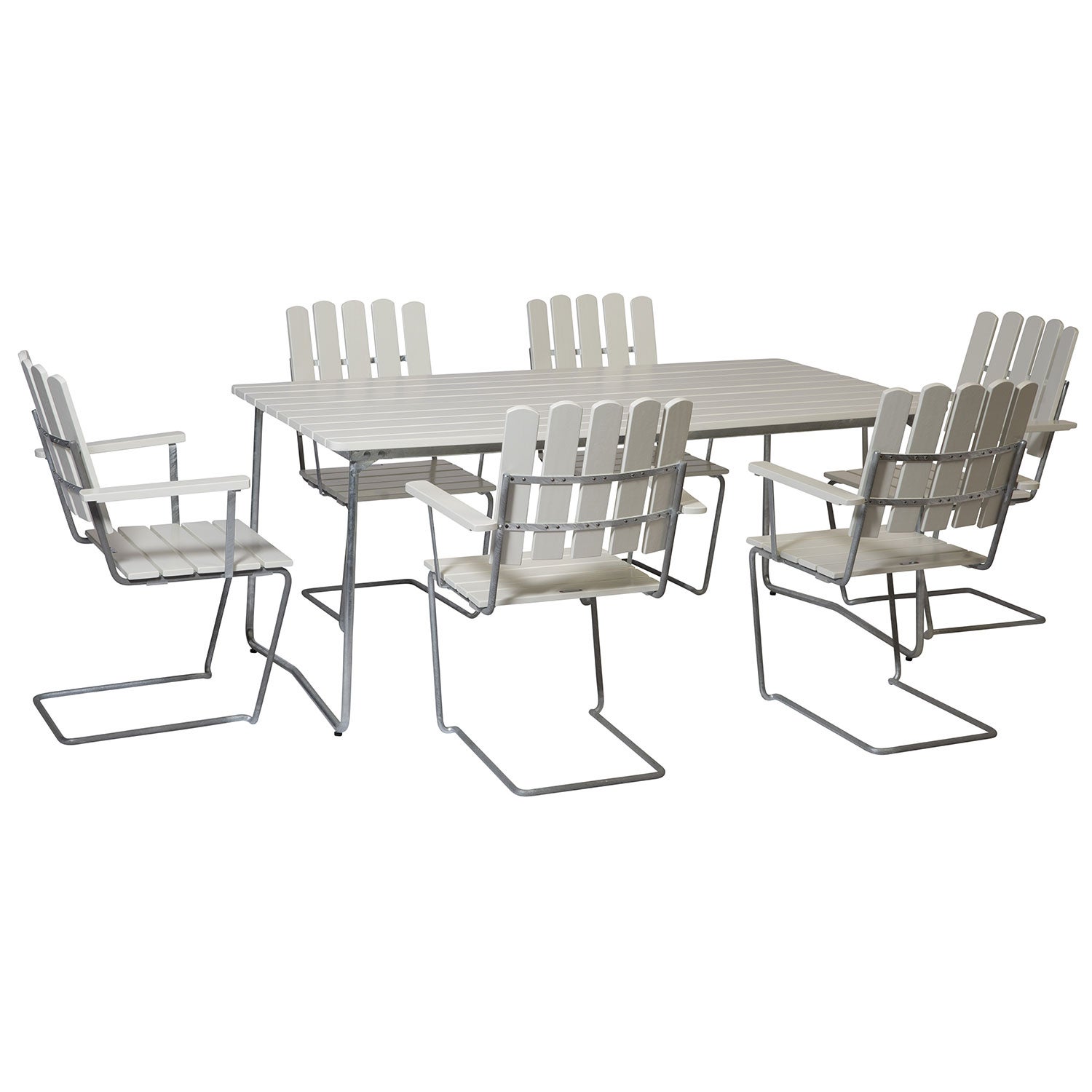 Tisch B31 170 Eiche weiß lackiert / Gestell feuerverzinkt