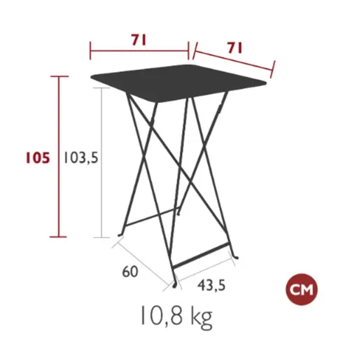 Bistro stehtisch 71x71 cm Acapulco blue