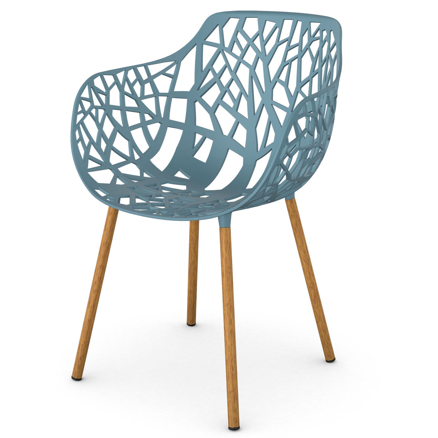 Forest Armlehnstuhl mit Iroko gepolsterten Beinen Blue Teal