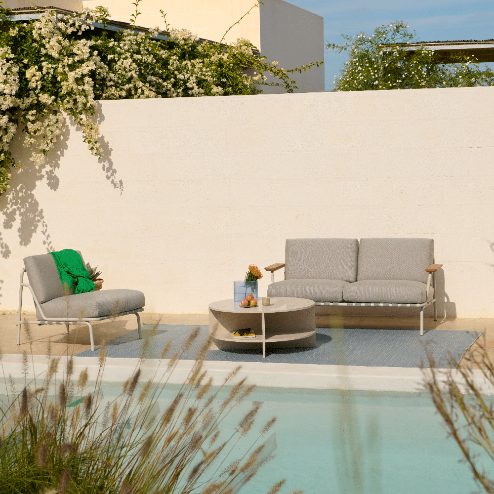 Lounge-Sofa Settle 2-seater Laze 1/Grey