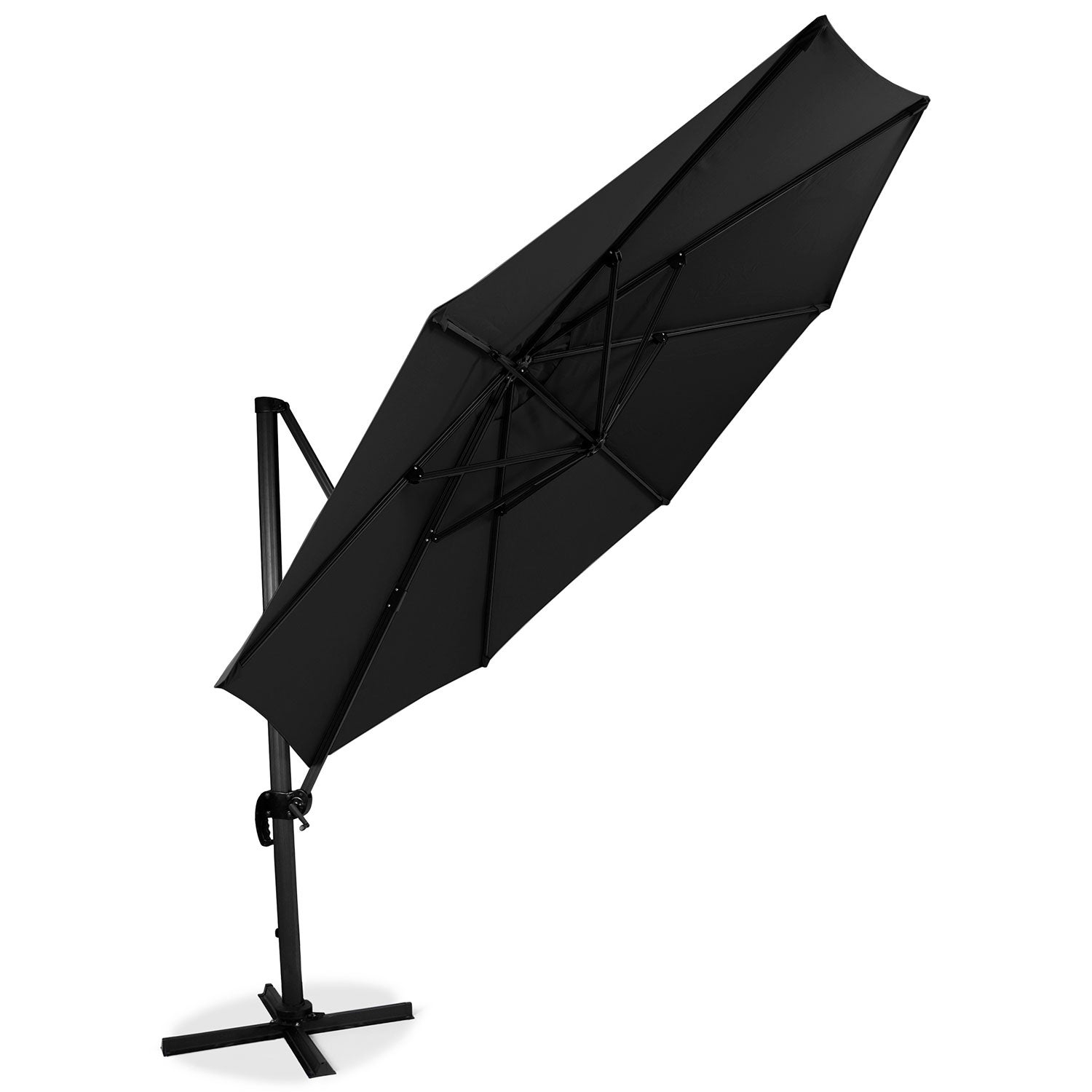 Hånger sonnenschirm 350 cm schwarz Aluminium 