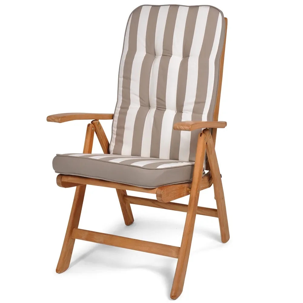 Woodline Recliner Kissen Taupe gestreift