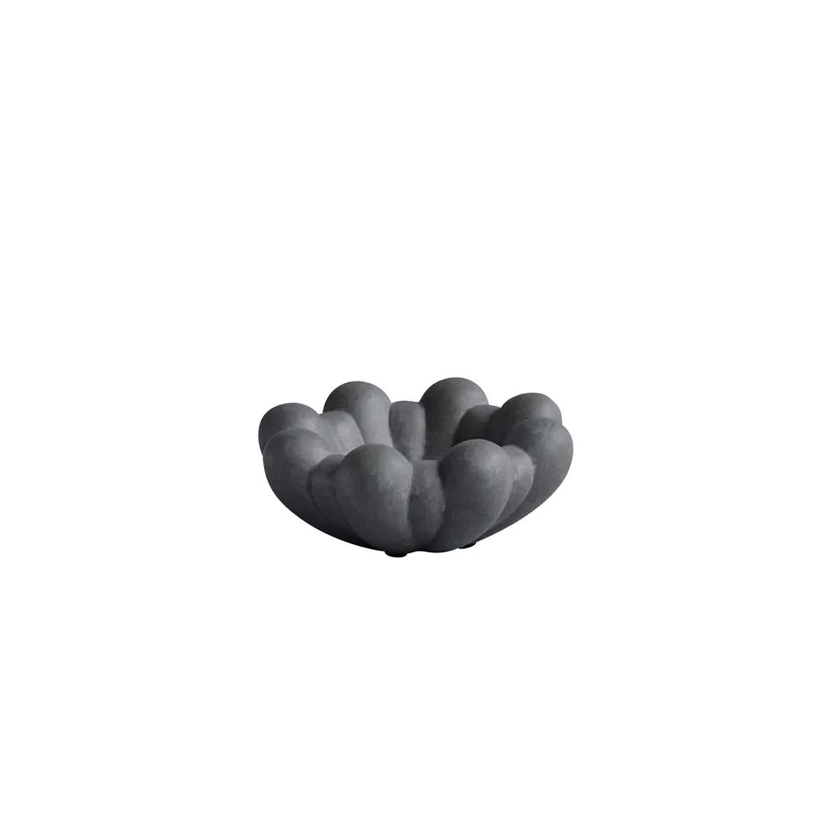 Handgefertigte Dekoschale Bloom Dark Grey Ø 15,5 cm