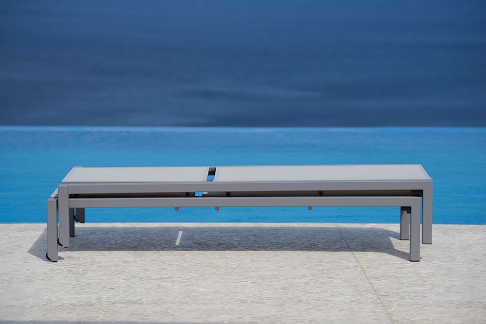 Relax Sonnenliege Hellgrau