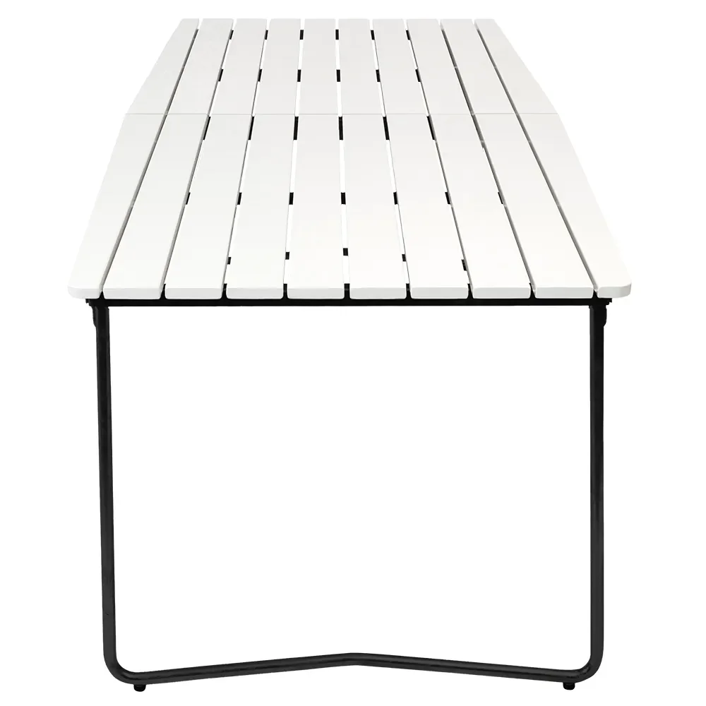 Esstisch B31 230 Weiß lackierte Eiche / schwarzer Rahmen