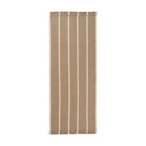 Calm Kelim Teppich 80x200 cm- Dark Sand/Off-white