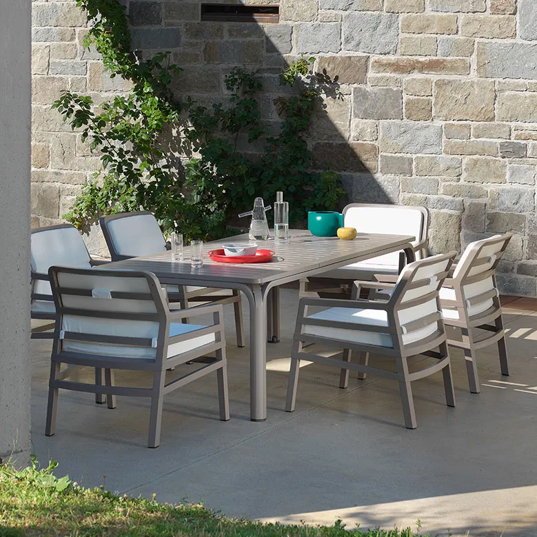 Alloro Esstisch 100x140-210 cm Weiß Tortora