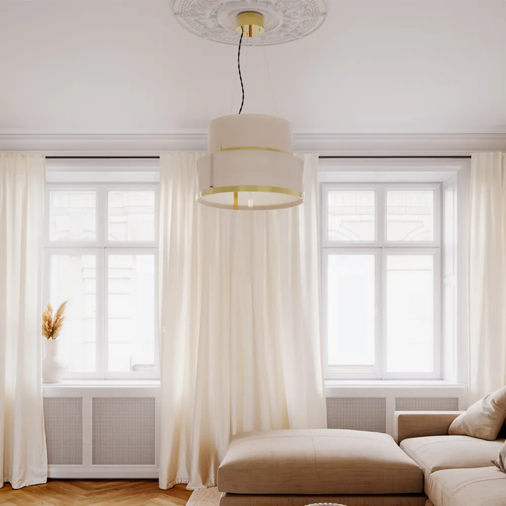 Marcel Hängeleuchte Ø50cm Messing/Weiß