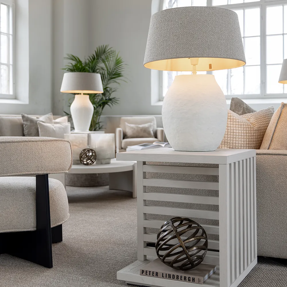 FIORA Tischlampe-Elfenbein