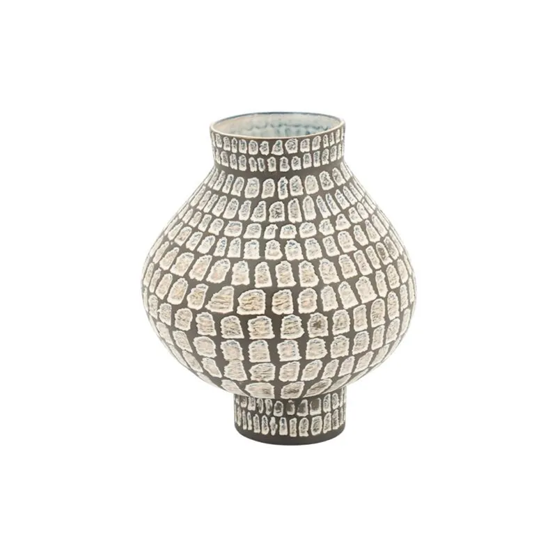 Isoko small Vase 22,5x22,5x26 cm Steingut Braun