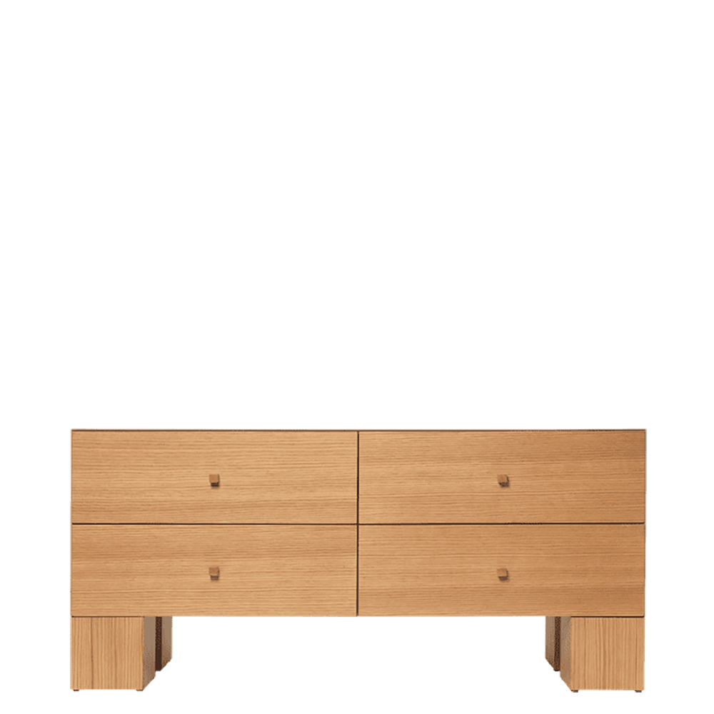  Kuben Kommode 2x2 - Natürliches Eichenfurnier