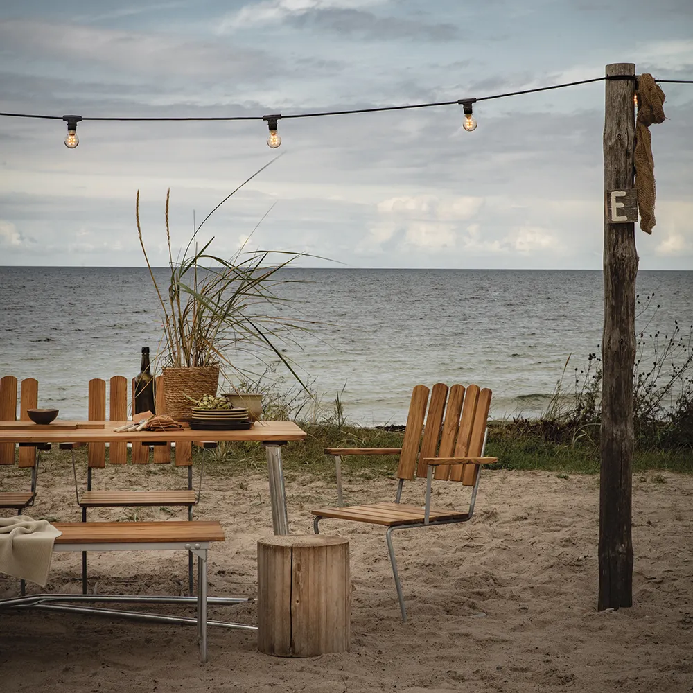 A2 Sessel Unbehandeltes Teakholz / Feuerverzinktes Gestell