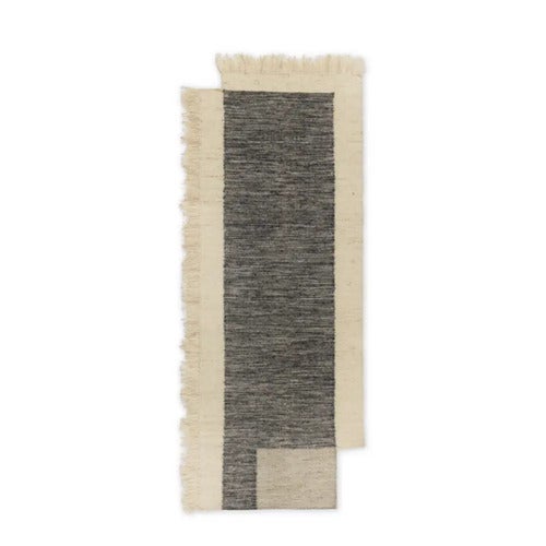 Counter Handgewebter Wollteppich 80x200 cm - Charcoal/Off-white