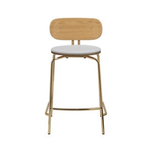 Curious Niedriger Barhocker Eiche/Messing Sterling