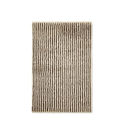  Kami-Knotenteppich 120 x 180 cm – Cremeweiß/Kaffee