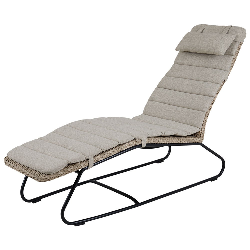 Akleja Liegebett beige mit Kissen