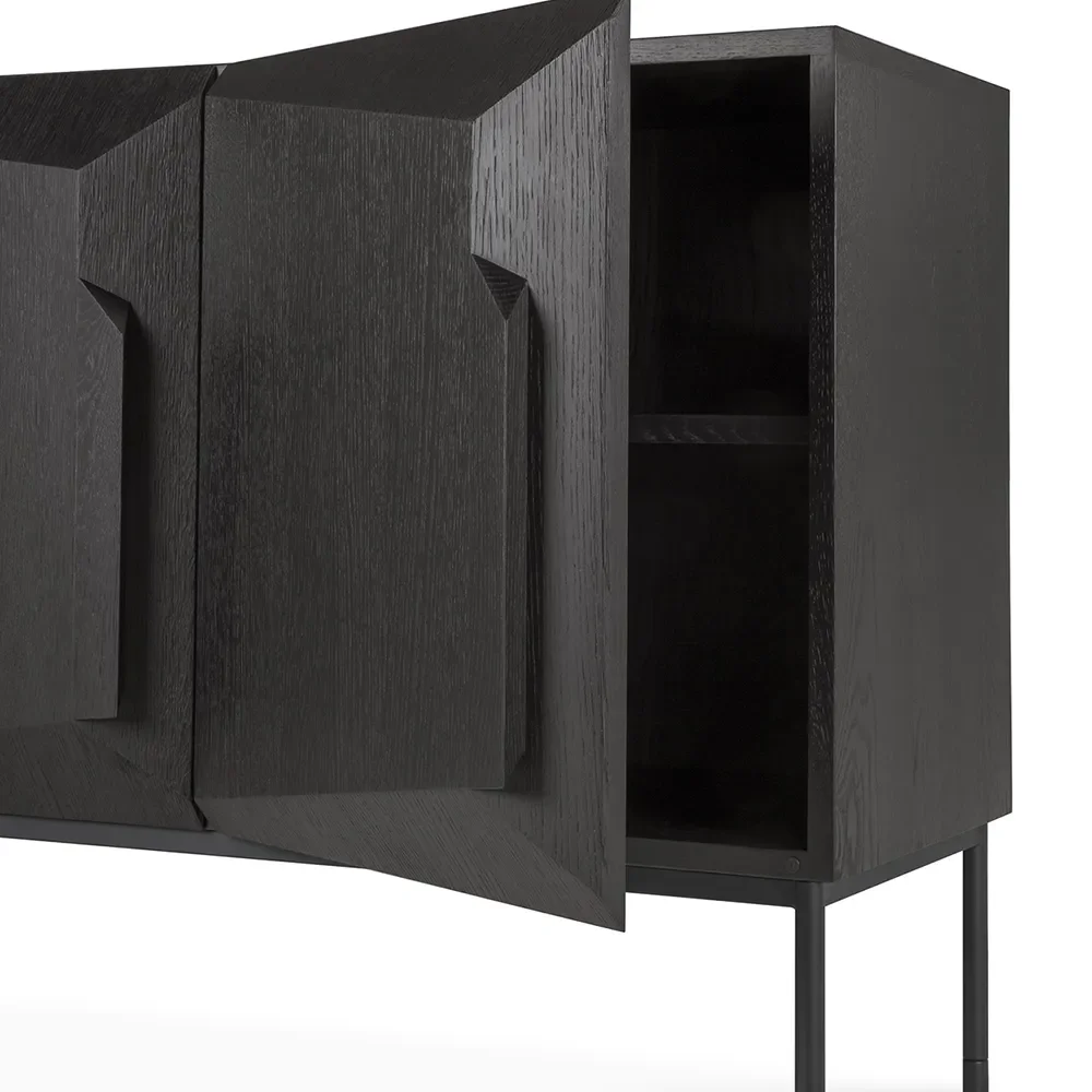 Treppe Sideboard 46x200 cm Eiche Schwarz