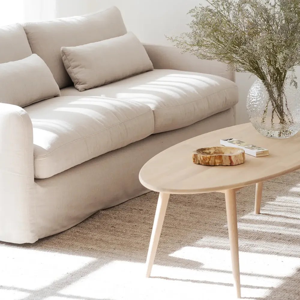 Tompkins Couchtisch 150x60 cm weiß pigmentierte Eiche