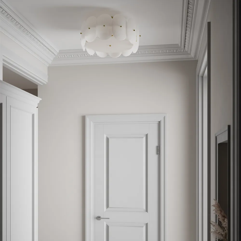 Omlott Deckenleuchte Ø53cm Messing/Weiß